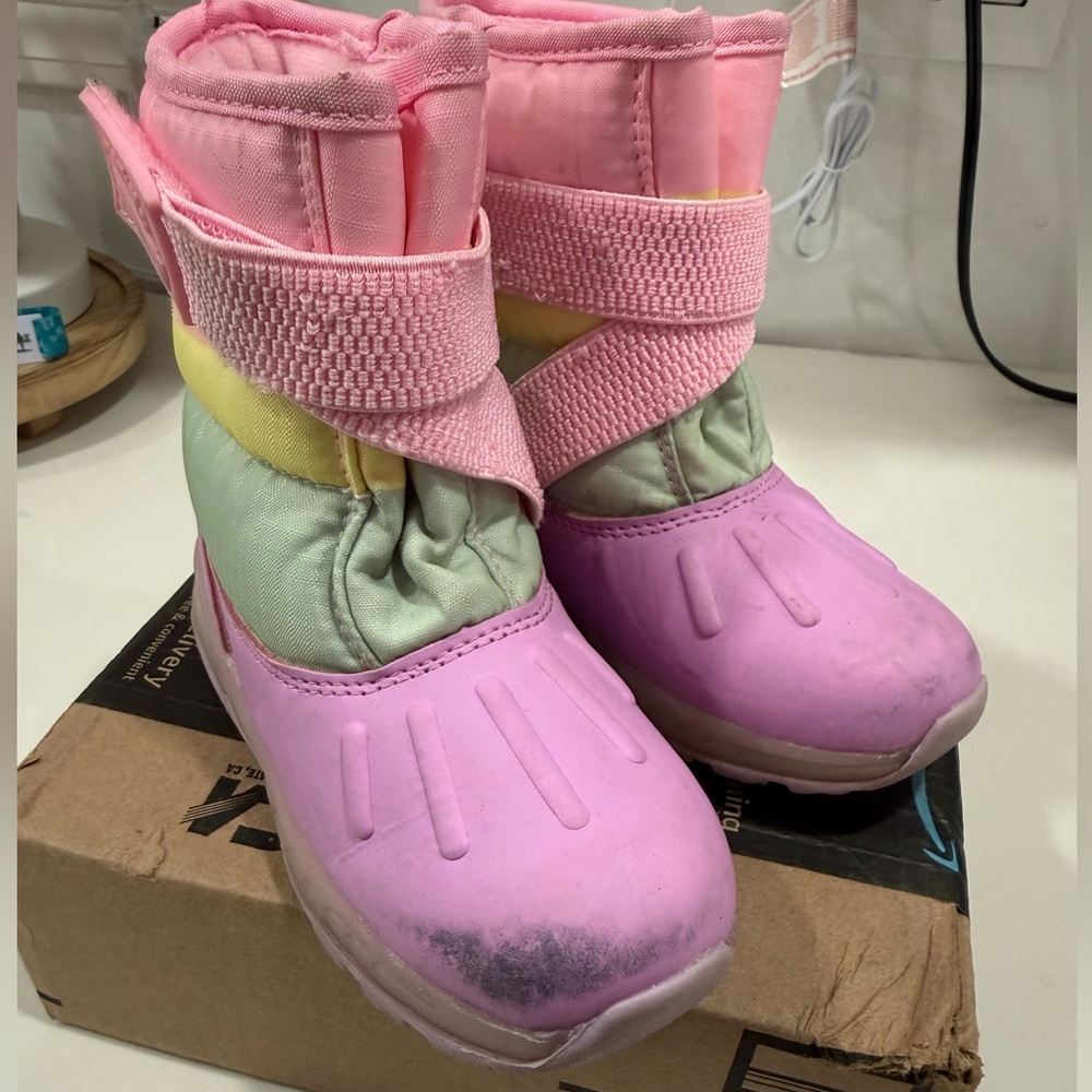Carter's Pink and Green Kids snow Boots